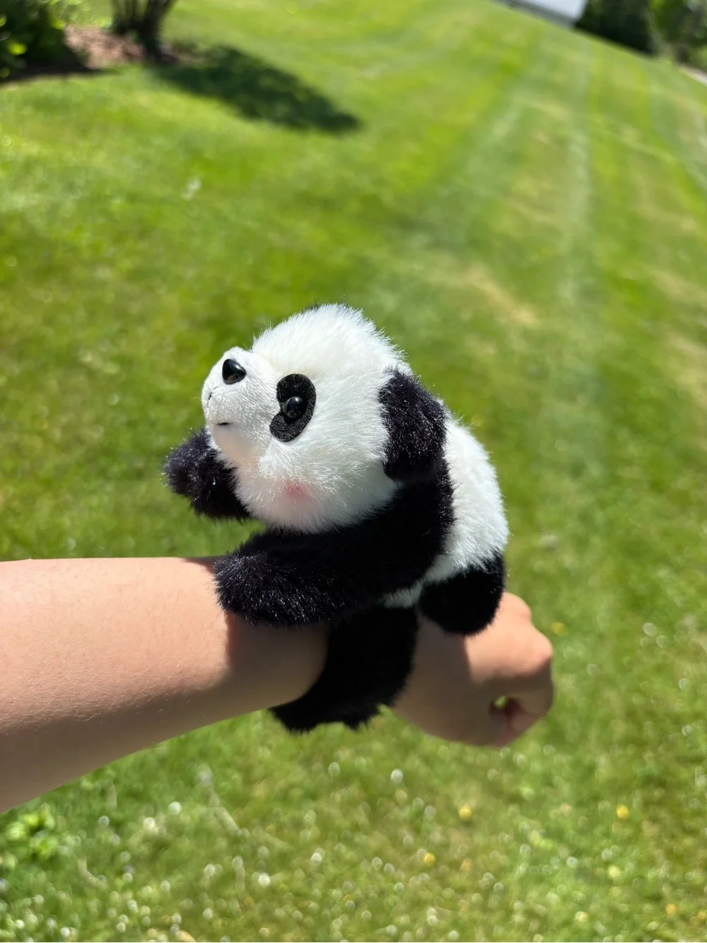 Cute Panda Plush Slap Bracelet Soft Stuffed Animal Wristband Kids Gift